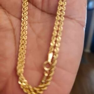 Elegant14kt Gold Rope Chain Necklace 20 L